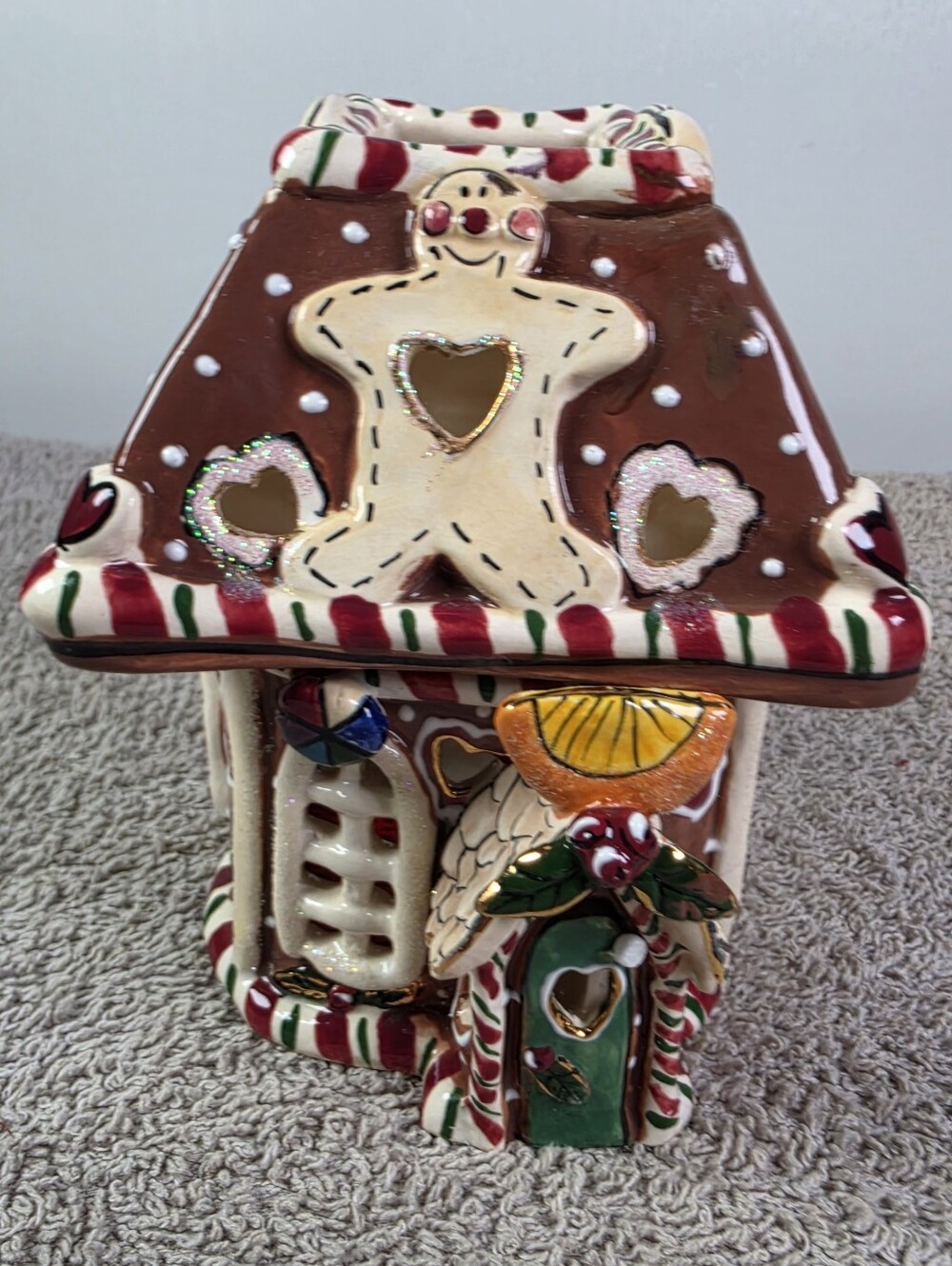 Vintage Blue Sky Clayworks Gingerbread House Tea Light